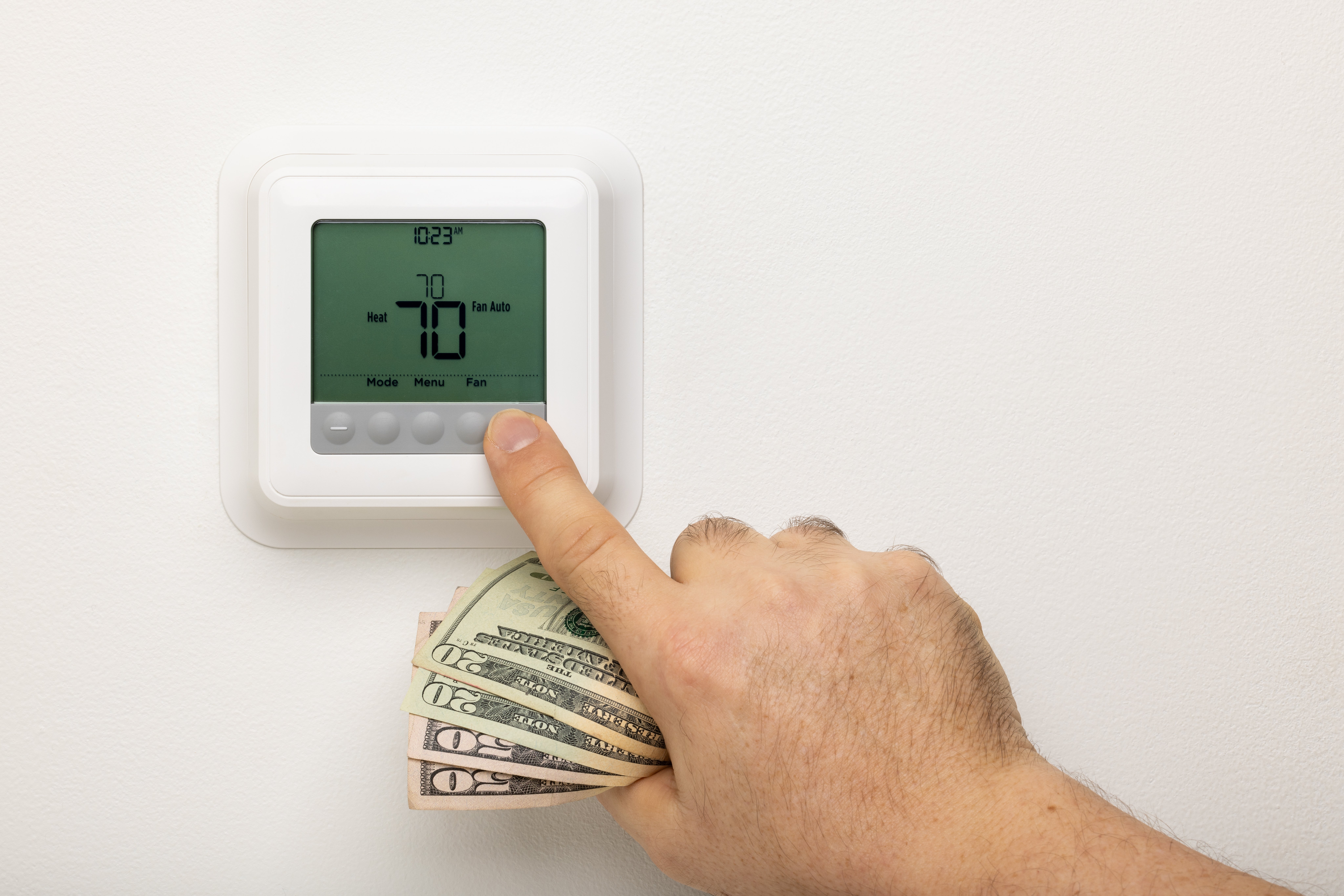 thermostat with money